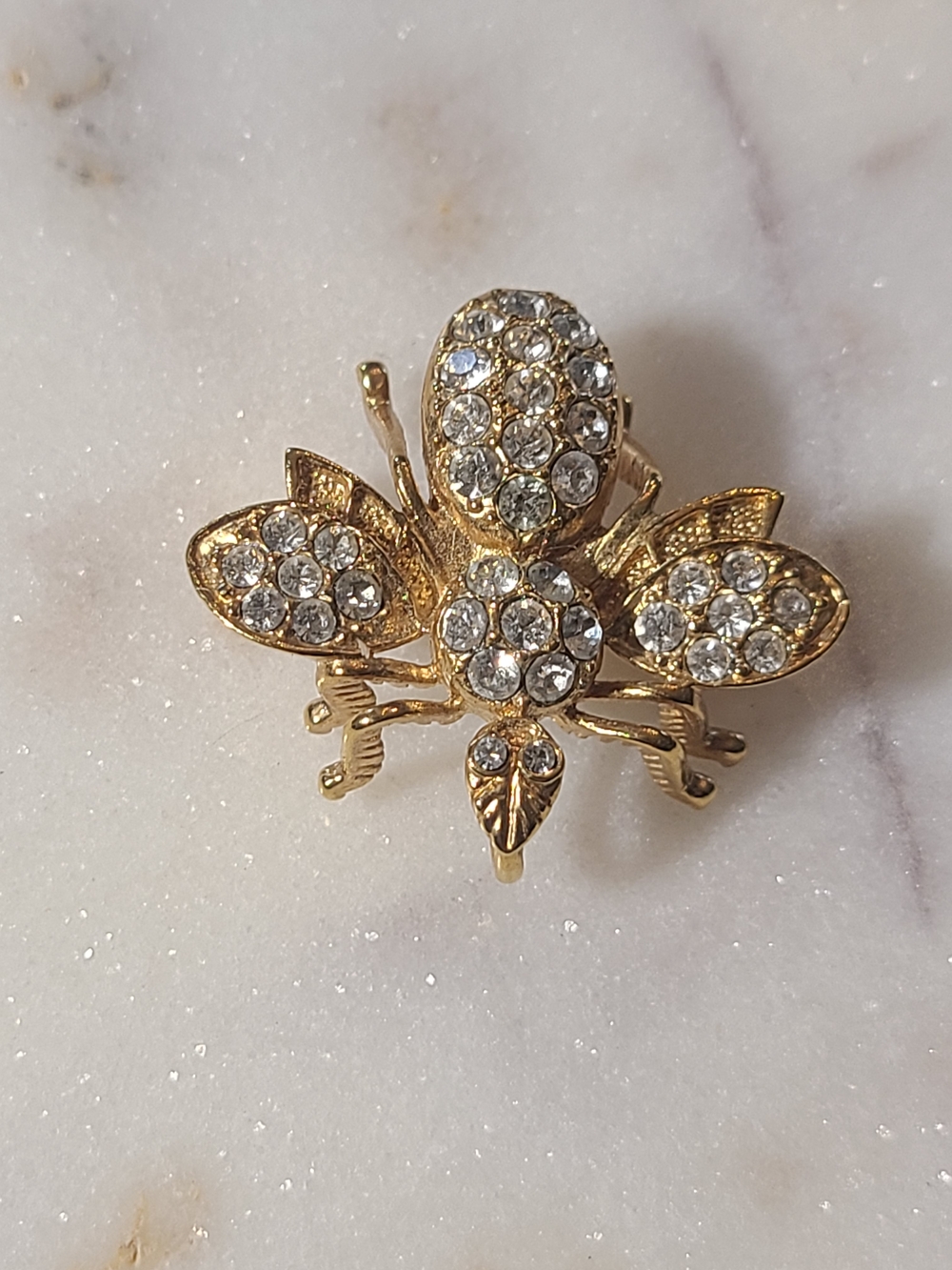 Vintage Gold Crystal Bee Brooch/ Pendant  Women's Jewelry